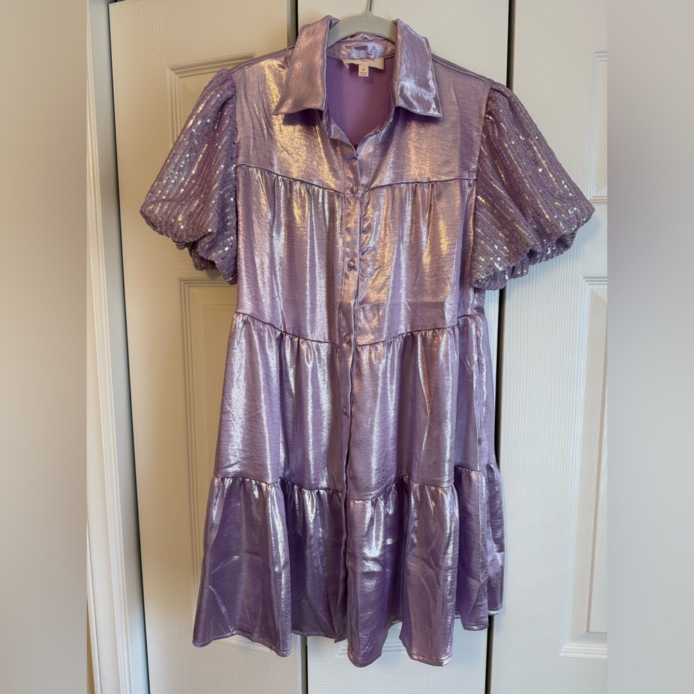 Peach Love California Shimmering Purple Dress